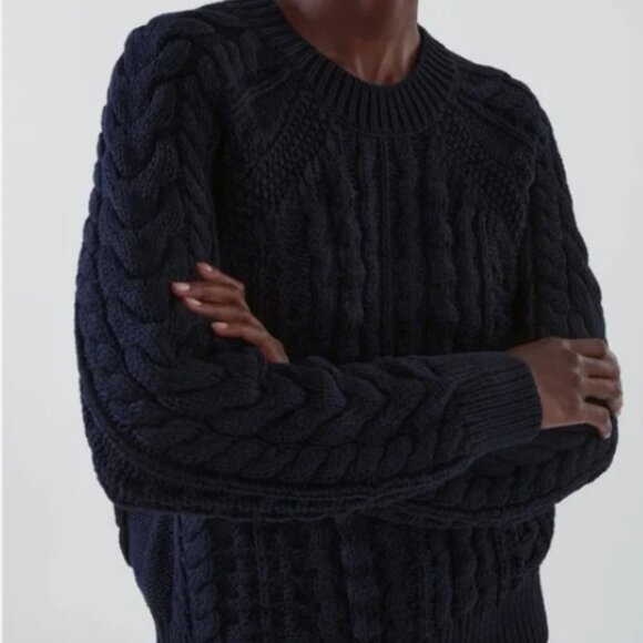 COS Women's Cable Knit Heavy  Pullover Sweater Top Size Large - Picture 2 of 8